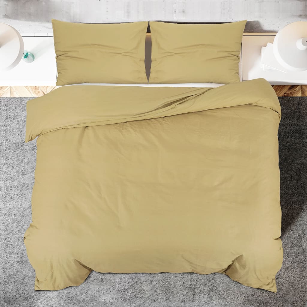 vidaXL Set cu husă de pilotă, gri taupe, 200x220 cm, microfibră