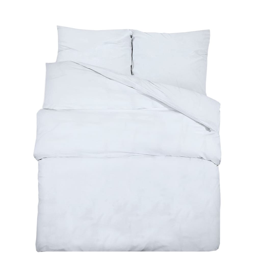 vidaXL Set cu husă de pilotă, alb, 260x240 cm, microfibră