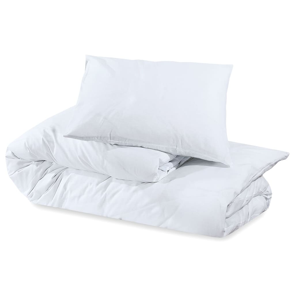 vidaXL Set cu husă de pilotă, alb, 260x240 cm, microfibră