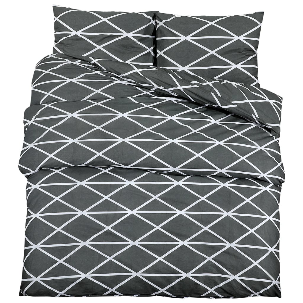 vidaXL Set cu husă de pilotă, gri, 260x240 cm, bumbac