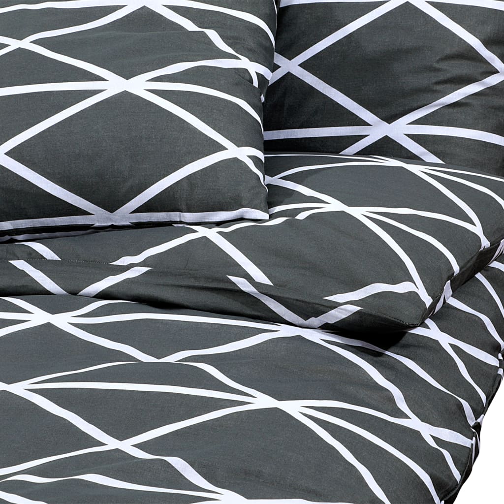 vidaXL Set cu husă de pilotă, gri, 155x220 cm, bumbac