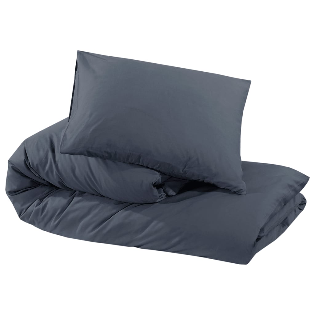 vidaXL Set cu husă de pilotă, antracit, 200x220 cm, bumbac