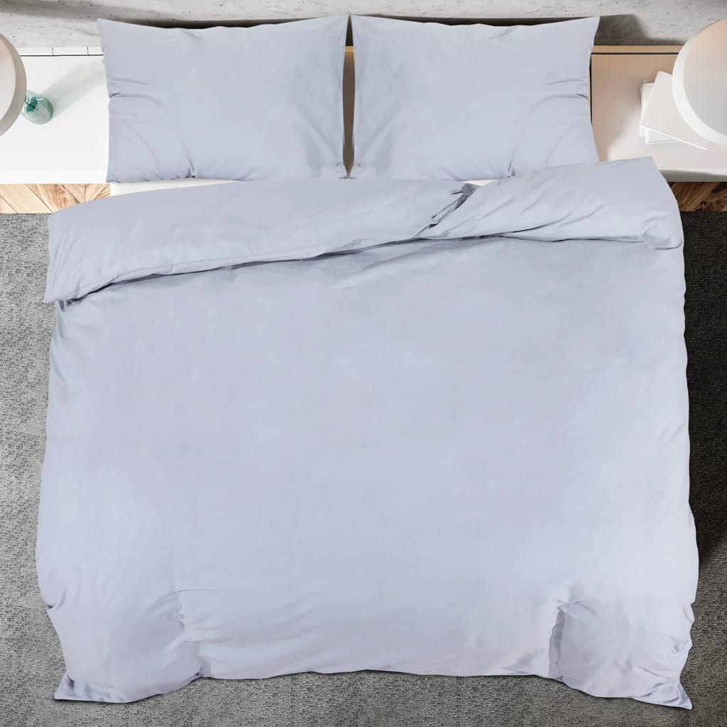 vidaXL Set cu husă de pilotă, gri, 260x240 cm, bumbac