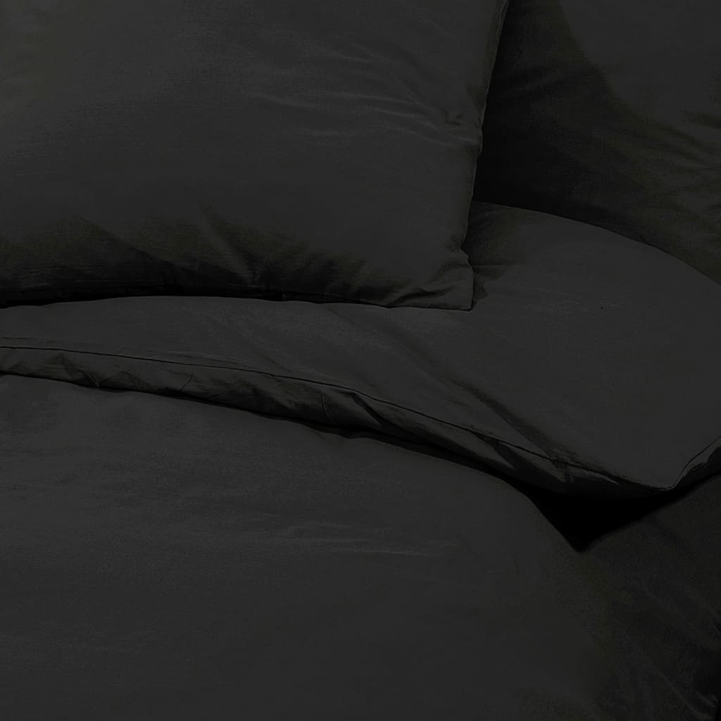 vidaXL Set cu husă de pilotă, negru, 260x240 cm, bumbac