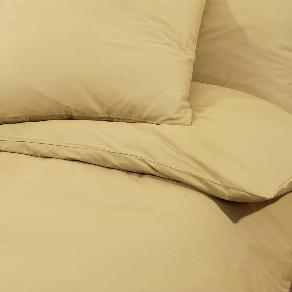 vidaXL Set cu husă de pilotă, gri taupe, 135x200 cm, bumbac