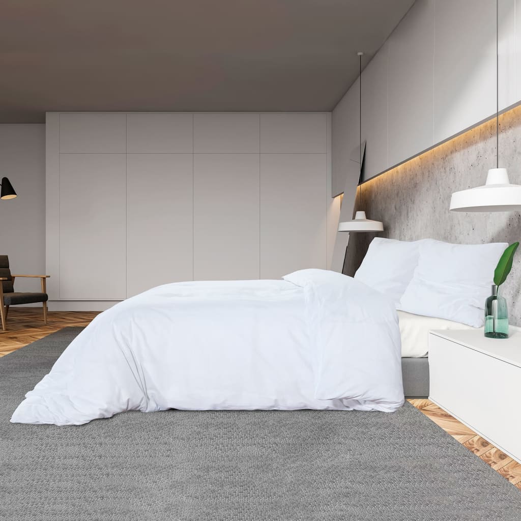 vidaXL Set cu husă de pilotă, alb, 200x220 cm, bumbac