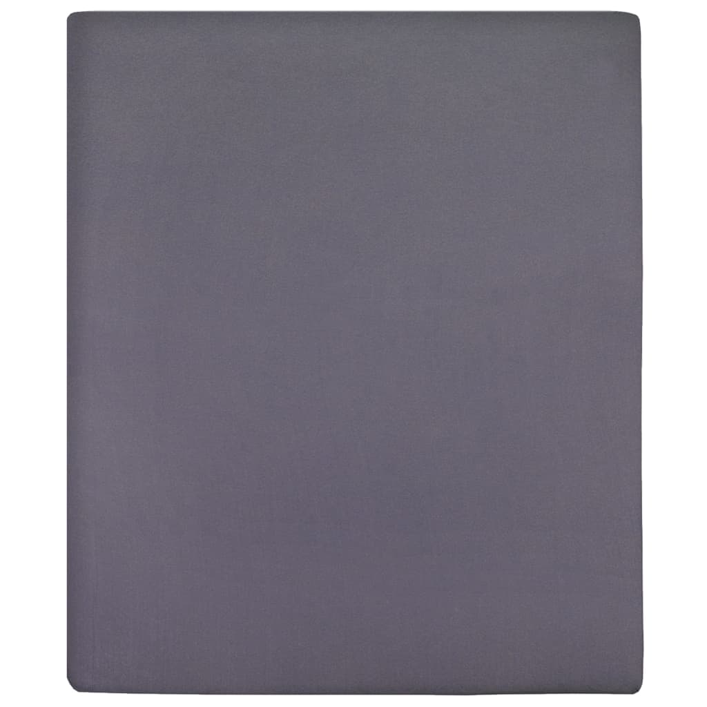 vidaXL Cearșaf de pat cu elastic, 2 buc., antracit, 90x200 cm, bumbac vidaXL Cearșaf de pat cu elastic, 2 buc., antracit, 90x200 cm, bumbac
