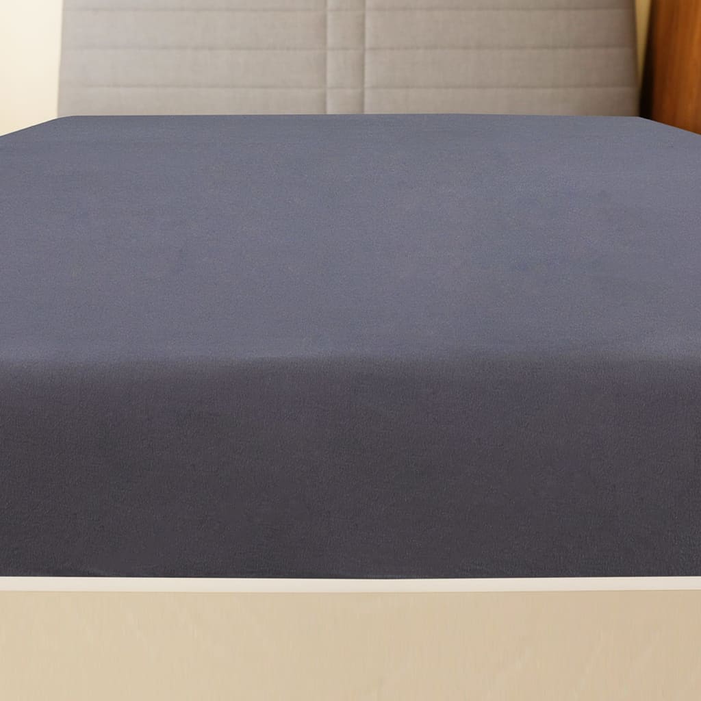 vidaXL Cearșaf de pat cu elastic, 2 buc., antracit, 140x200 cm, bumbac vidaXL Cearșaf de pat cu elastic, 2 buc., antracit, 140x200 cm, bumbac