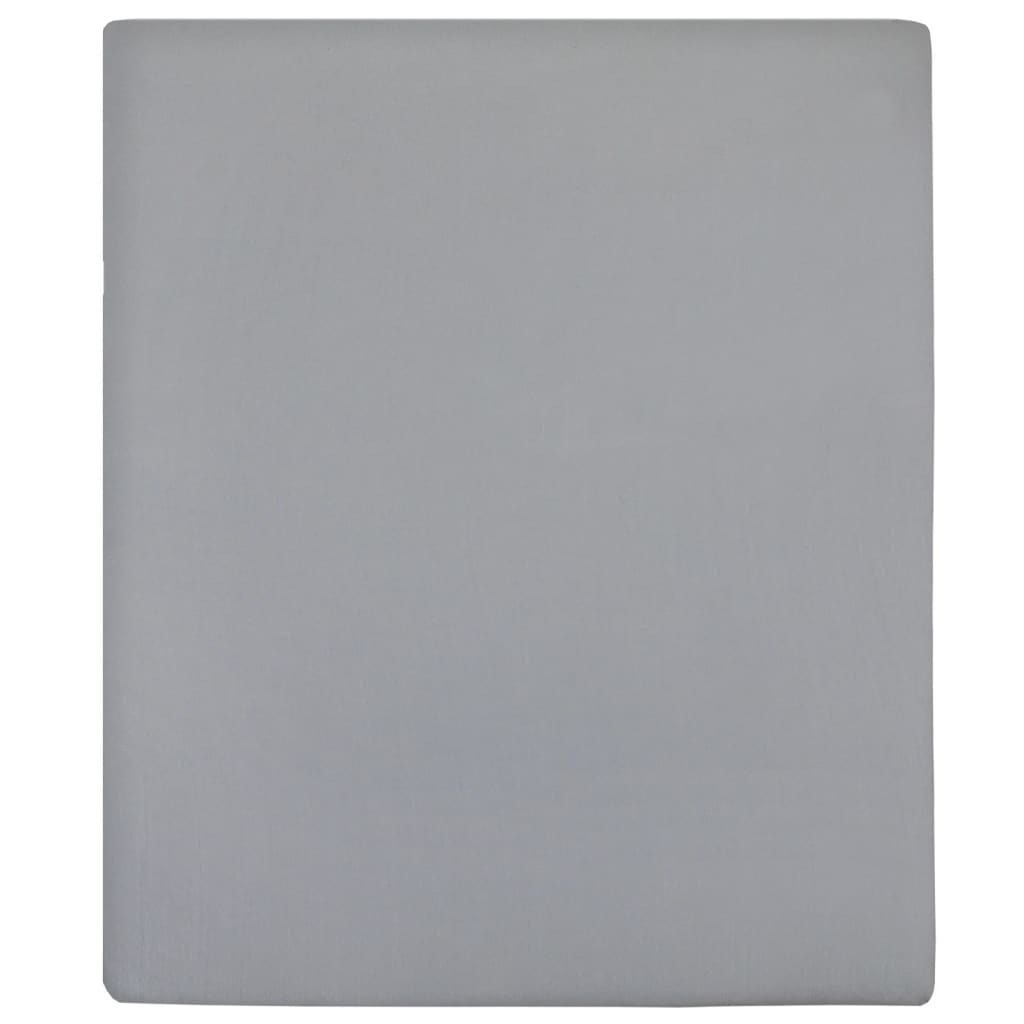 vidaXL Cearșaf de pat cu elastic, 2 buc., gri, 160x200 cm, bumbac vidaXL Cearșaf de pat cu elastic, 2 buc., gri, 160x200 cm, bumbac