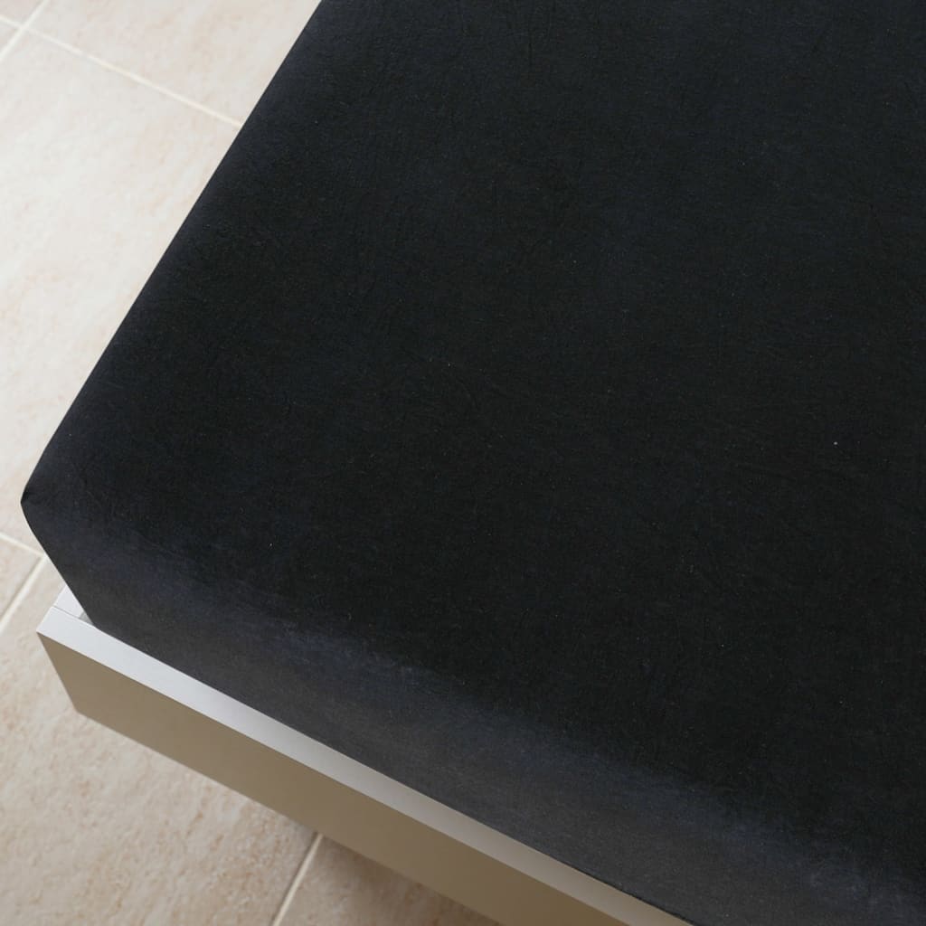 vidaXL Cearșaf de pat cu elastic, negru, 90x200 cm, bumbac
