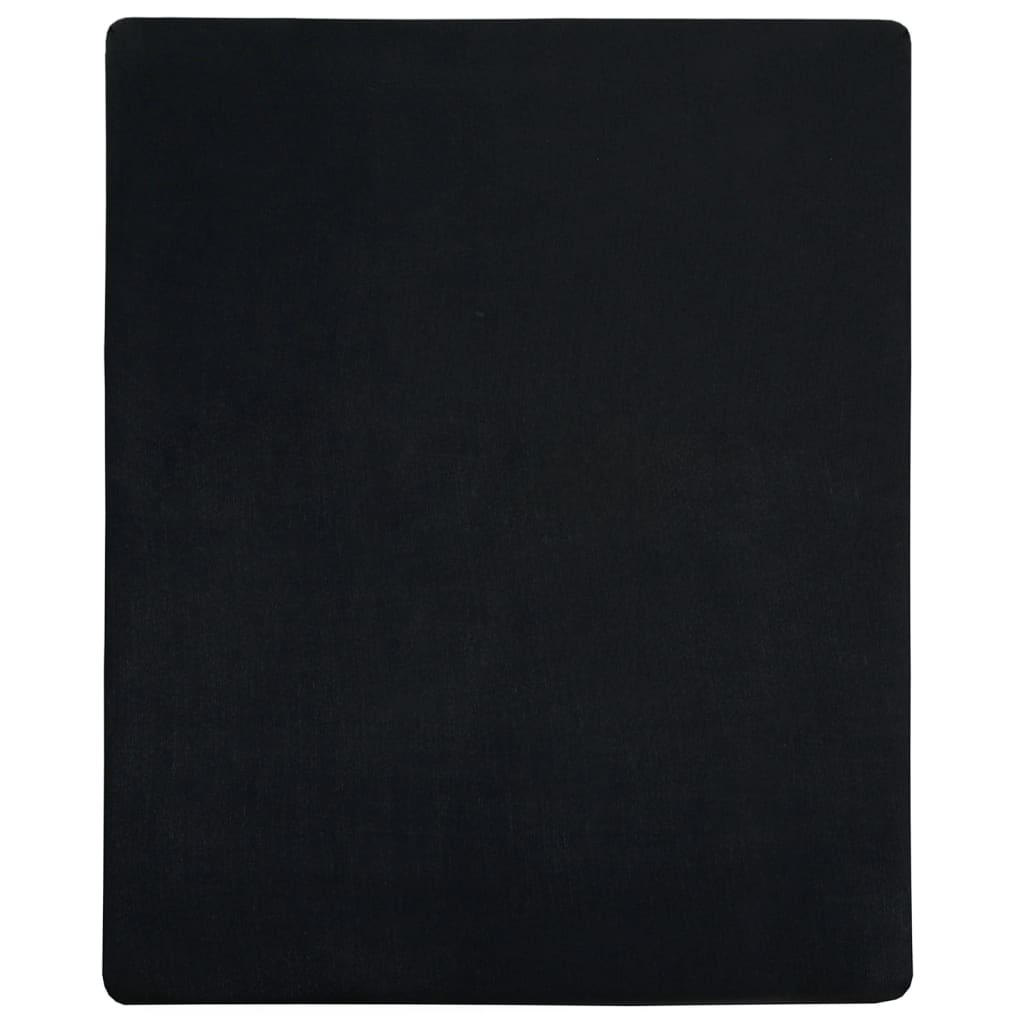 vidaXL Cearșaf de pat cu elastic, negru, 100x200 cm, bumbac vidaXL Cearșaf de pat cu elastic, negru, 100x200 cm, bumbac