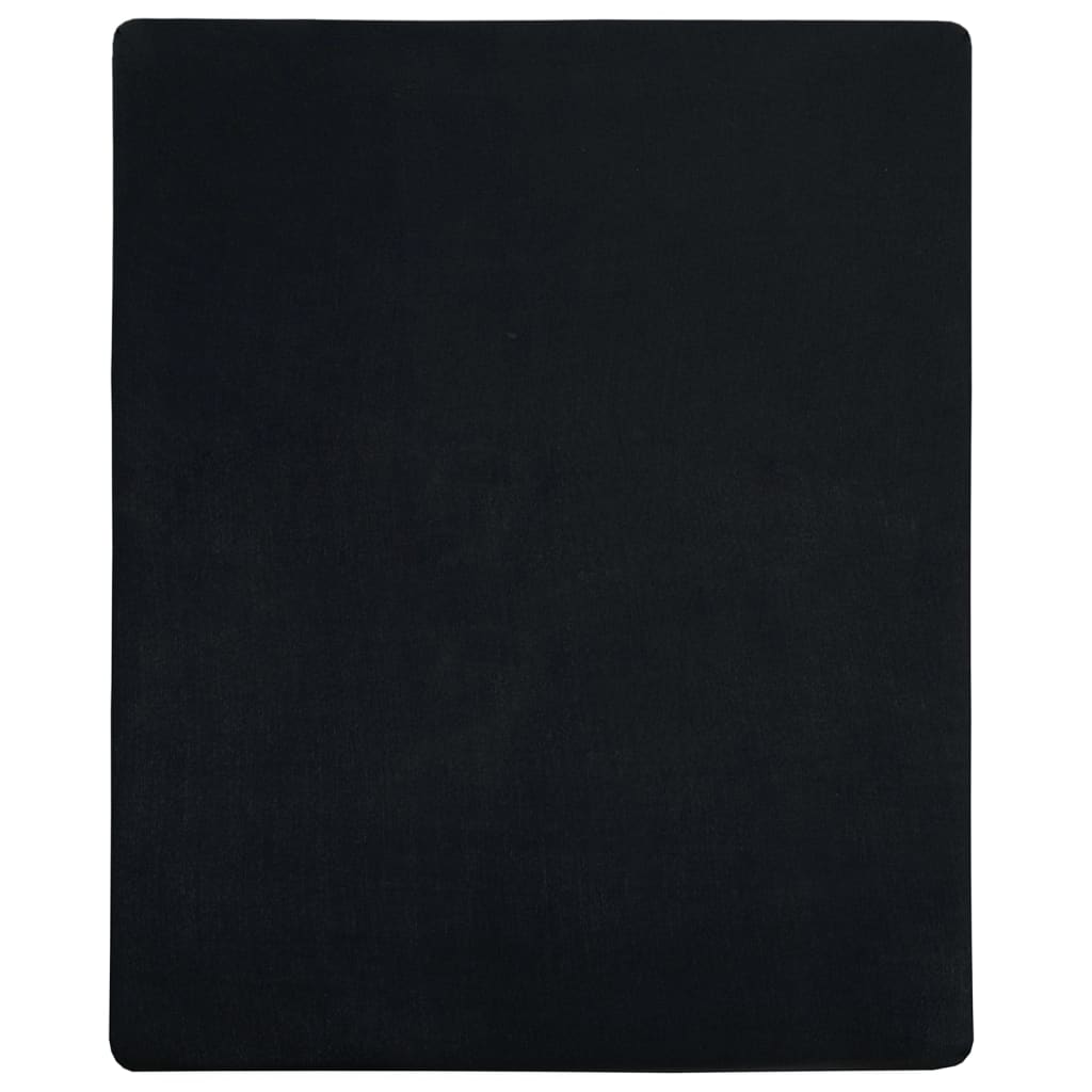 vidaXL Cearșaf de pat cu elastic, 2 buc., negru, 100x200 cm, bumbac