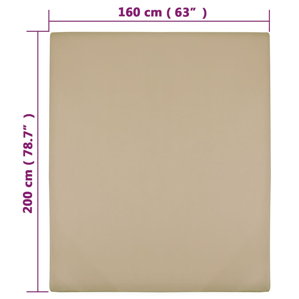 vidaXL Cearșaf de pat cu elastic, 2 buc, gri taupe, 160x200 cm bumbac vidaXL Cearșaf de pat cu elastic, 2 buc, gri taupe, 160x200 cm bumbac