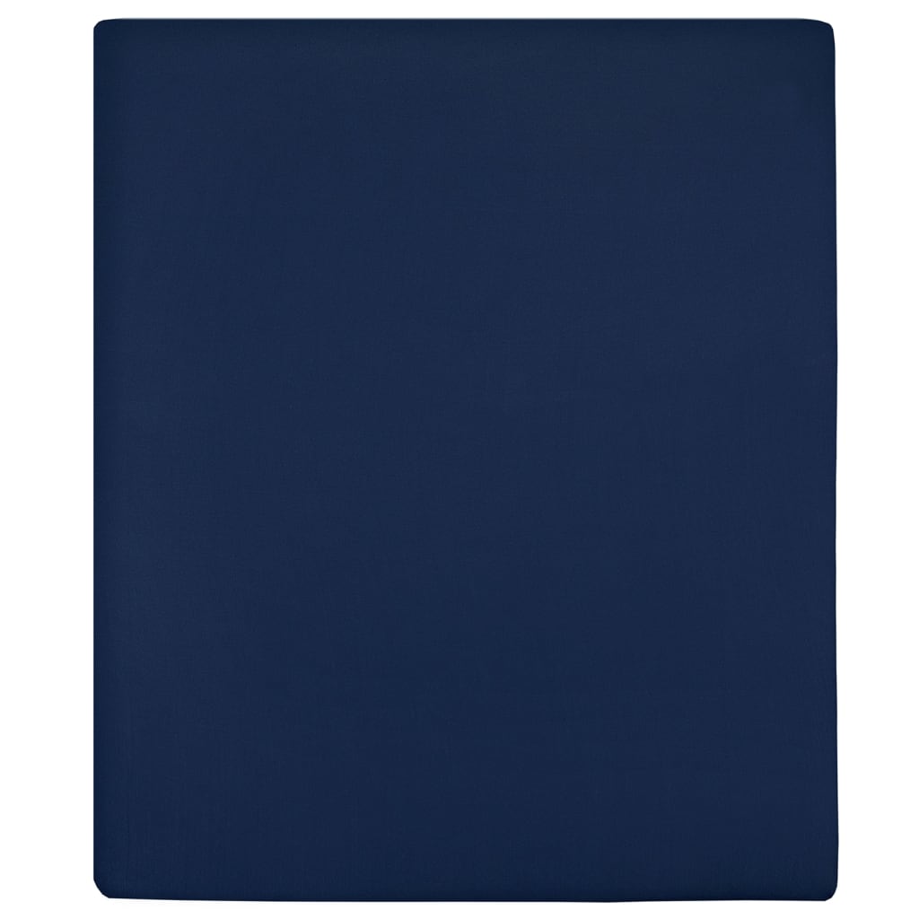 vidaXL Cearșaf de pat cu elastic, 2 buc, bleumarin, 140x200 cm, bumbac vidaXL Cearșaf de pat cu elastic, 2 buc, bleumarin, 140x200 cm, bumbac