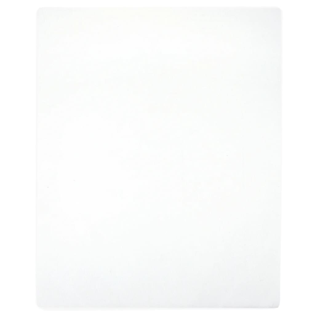 vidaXL Cearșaf de pat cu elastic, 2 buc., alb, 90x200 cm, bumbac vidaXL Cearșaf de pat cu elastic, 2 buc., alb, 90x200 cm, bumbac