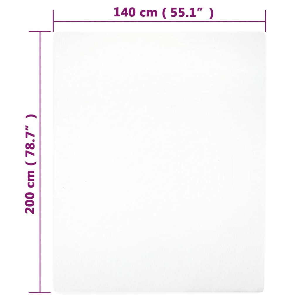 vidaXL Cearșaf de pat cu elastic, alb, 140x200 cm, bumbac vidaXL Cearșaf de pat cu elastic, alb, 140x200 cm, bumbac