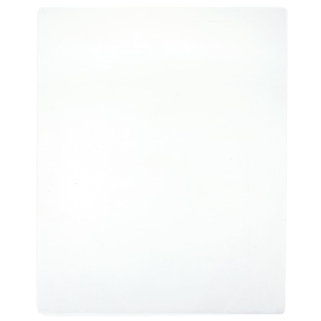 vidaXL Cearșaf de pat cu elastic, 2 buc, alb, 140x200 cm, bumbac vidaXL Cearșaf de pat cu elastic, 2 buc, alb, 140x200 cm, bumbac