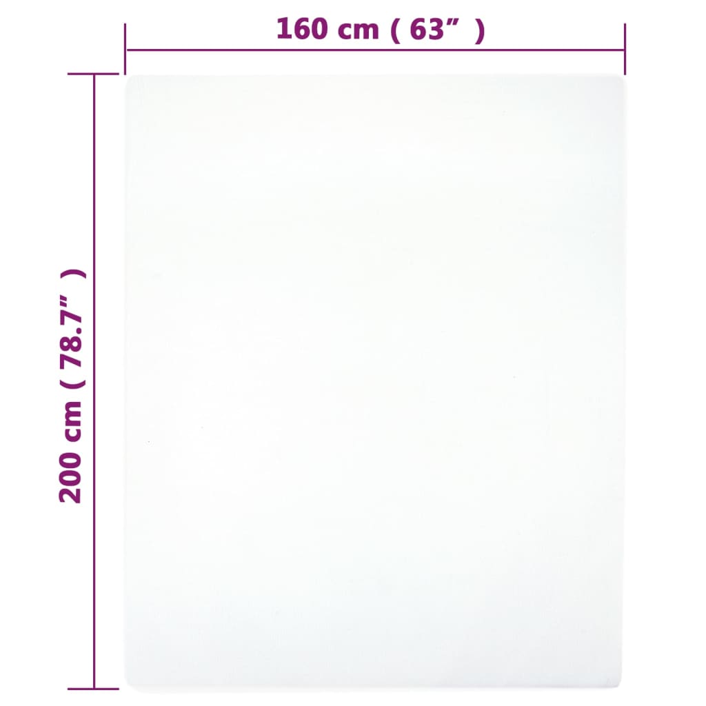 vidaXL Cearșaf de pat cu elastic, 2 buc., alb, 160x200 cm, bumbac vidaXL Cearșaf de pat cu elastic, 2 buc., alb, 160x200 cm, bumbac