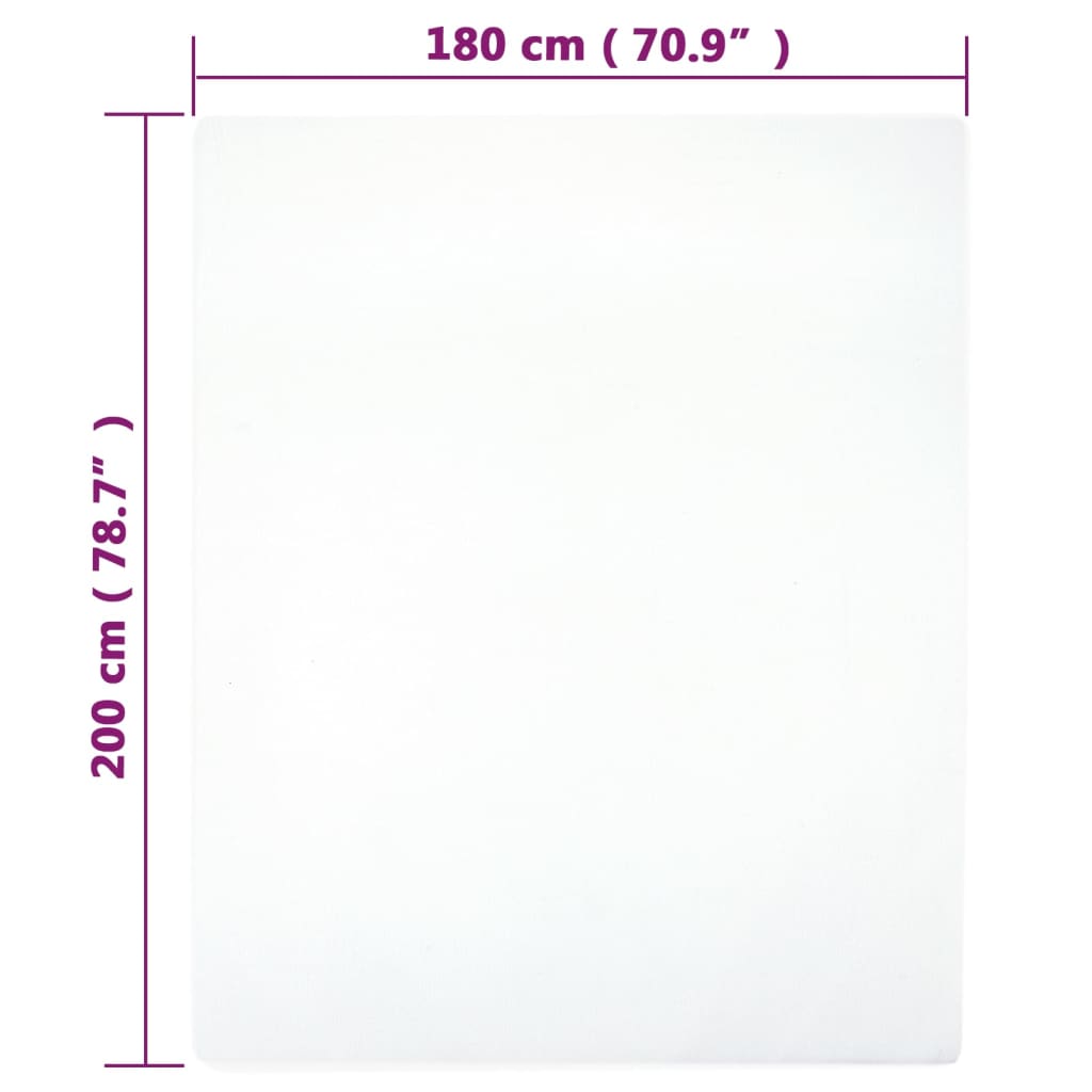 vidaXL Cearșaf de pat cu elastic, 2 buc, alb, 180x200 cm, bumbac vidaXL Cearșaf de pat cu elastic, 2 buc, alb, 180x200 cm, bumbac
