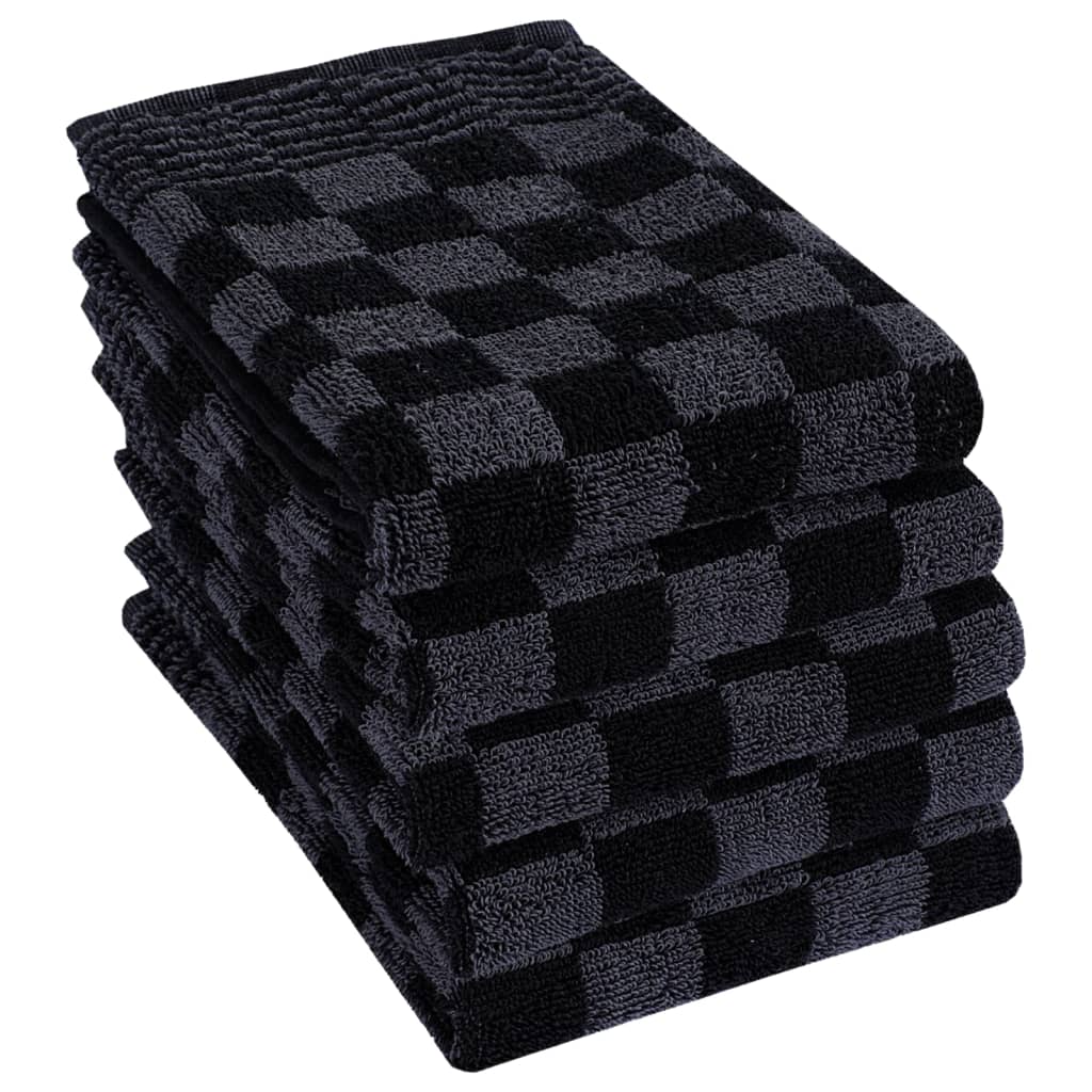 vidaXL Set de prosoape, 50 buc., negru și gri, bumbac vidaXL Set de prosoape, 50 buc., negru și gri, bumbac