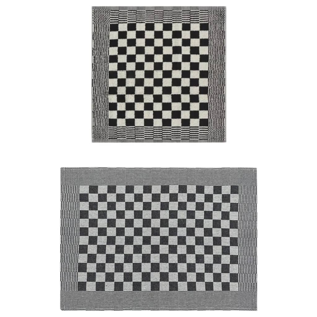 vidaXL Set de prosoape, 10 buc., negru și alb, bumbac vidaXL Set de prosoape, 10 buc., negru și alb, bumbac