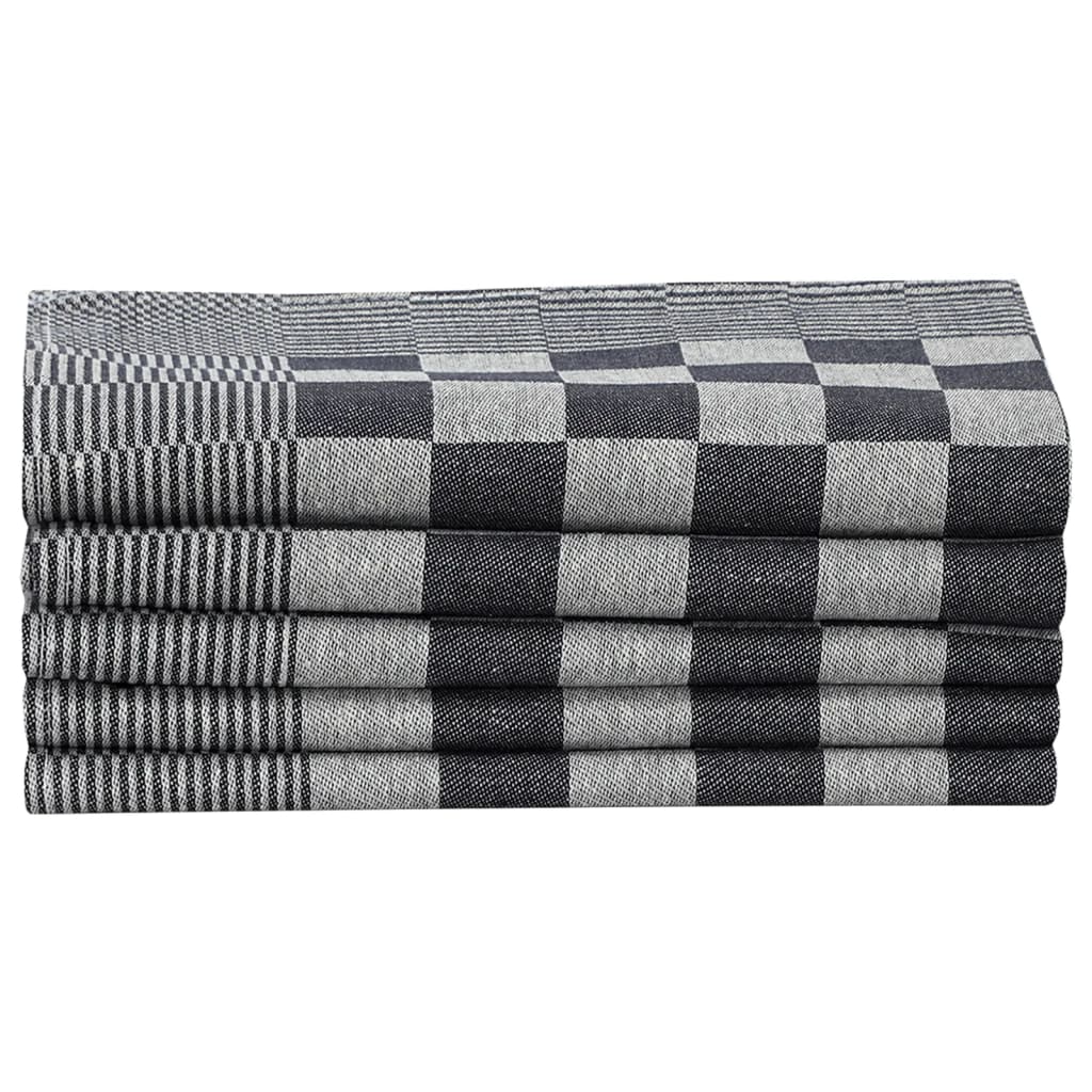 vidaXL Set de prosoape, 10 buc., negru și alb, bumbac vidaXL Set de prosoape, 10 buc., negru și alb, bumbac