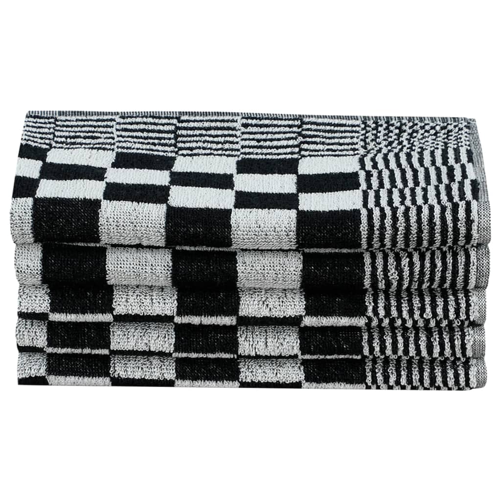 vidaXL Set de prosoape, 10 buc., negru și alb, bumbac vidaXL Set de prosoape, 10 buc., negru și alb, bumbac