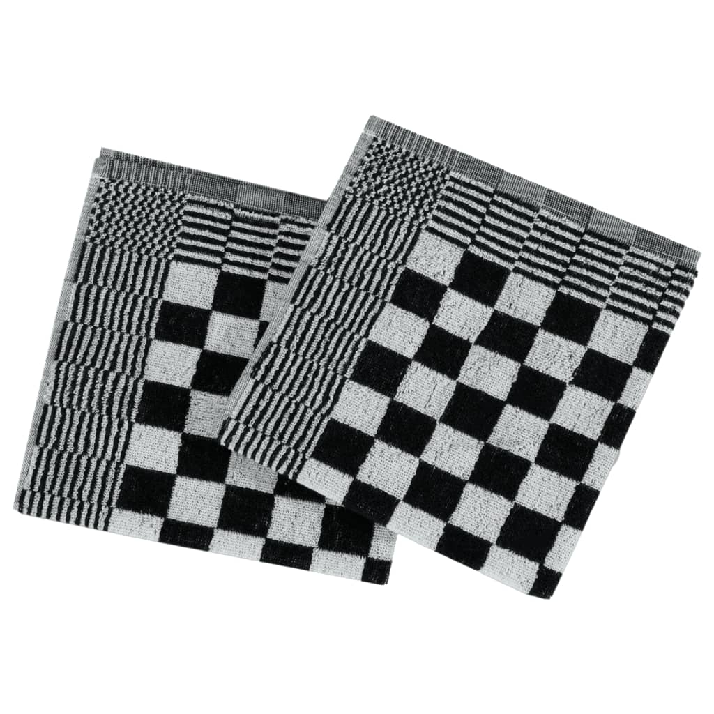 vidaXL Set de prosoape, 10 buc., negru și alb, bumbac vidaXL Set de prosoape, 10 buc., negru și alb, bumbac