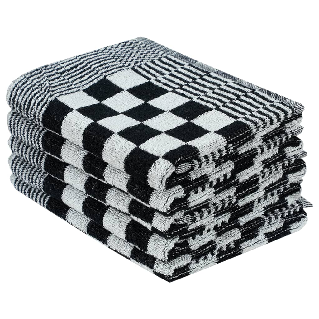 vidaXL Set de prosoape, 20 buc., negru și alb, bumbac