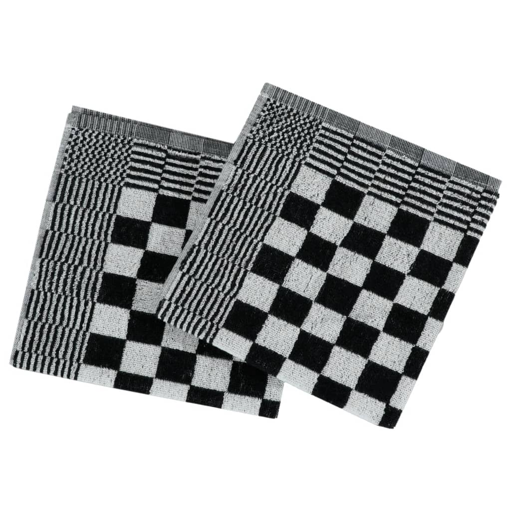 vidaXL Set de prosoape, 20 buc., negru și alb, bumbac