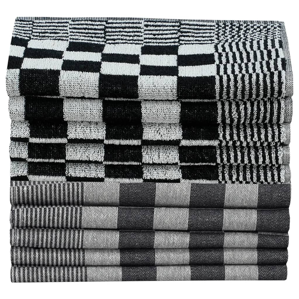 vidaXL Set de prosoape, 50 buc., negru și alb, bumbac vidaXL Set de prosoape, 50 buc., negru și alb, bumbac