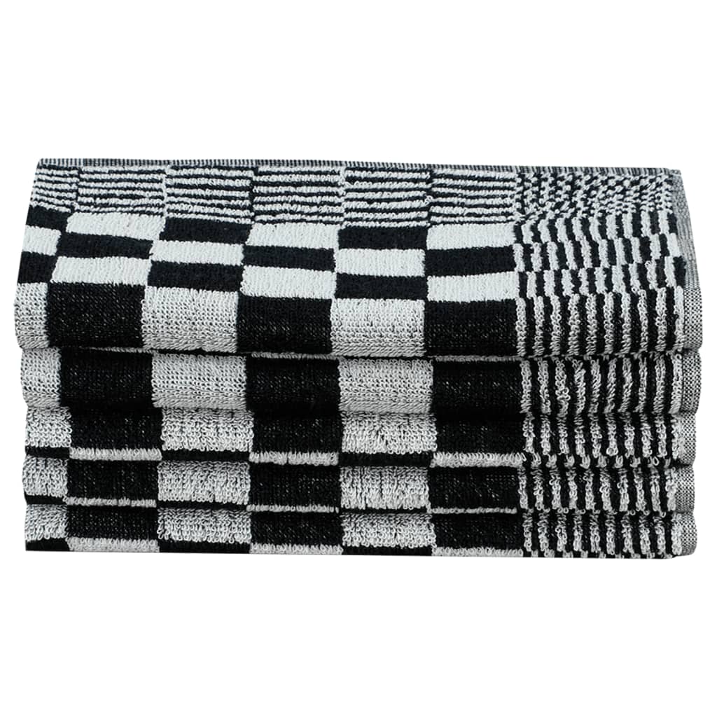 vidaXL Set de prosoape, 50 buc., negru și alb, bumbac vidaXL Set de prosoape, 50 buc., negru și alb, bumbac