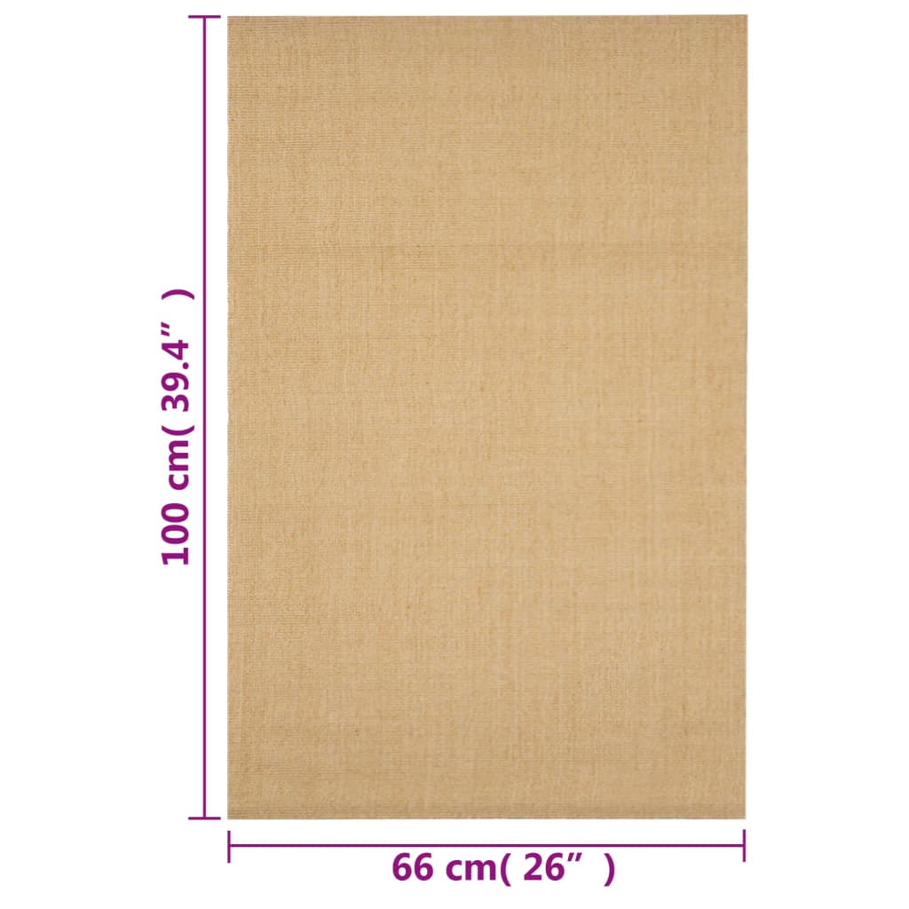 vidaXL Covor din sisal, natural, 66x100 cm vidaXL Covor din sisal, natural, 66x100 cm