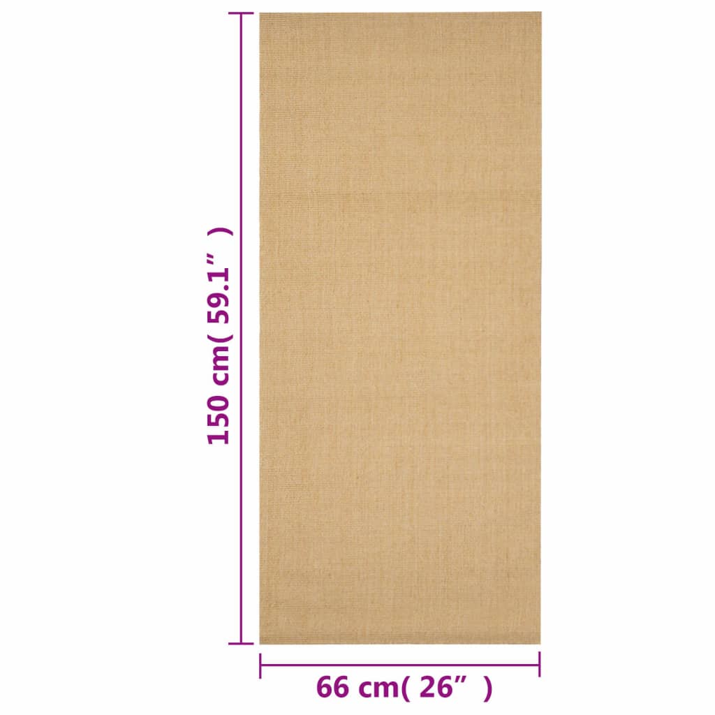 vidaXL Covor din sisal, natural, 66x150 cm vidaXL Covor din sisal, natural, 66x150 cm