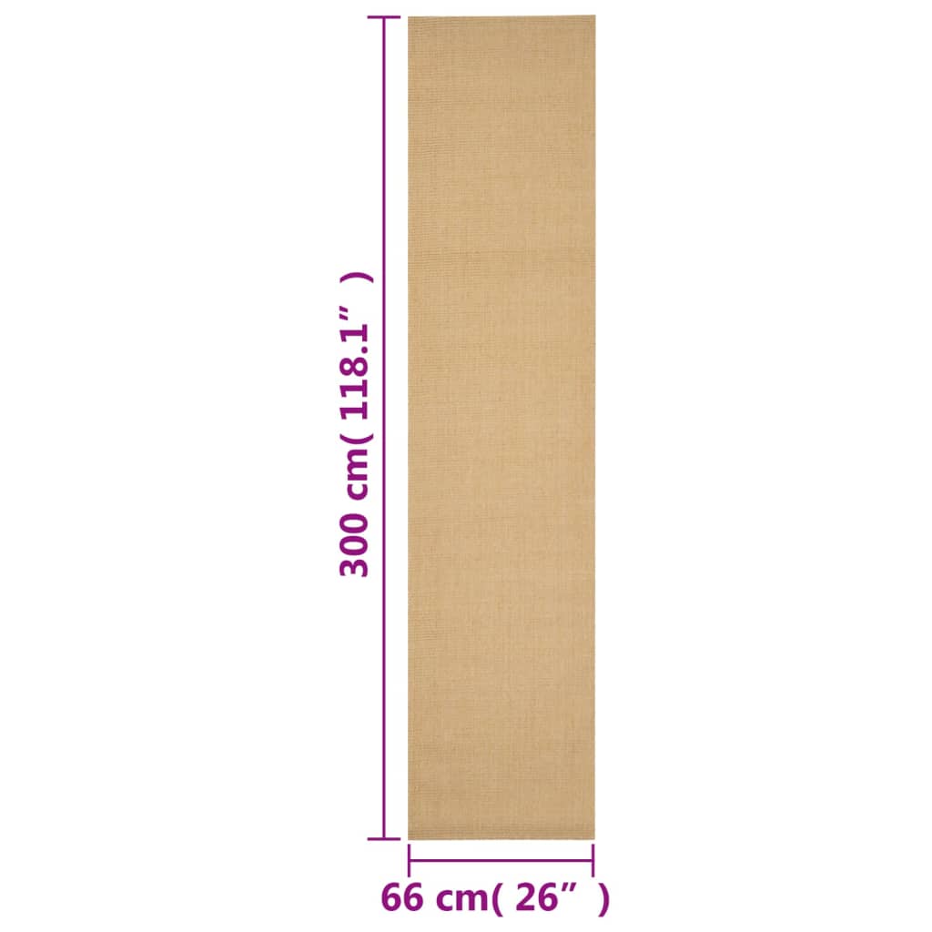 vidaXL Covor din sisal, natural, 66x300 cm