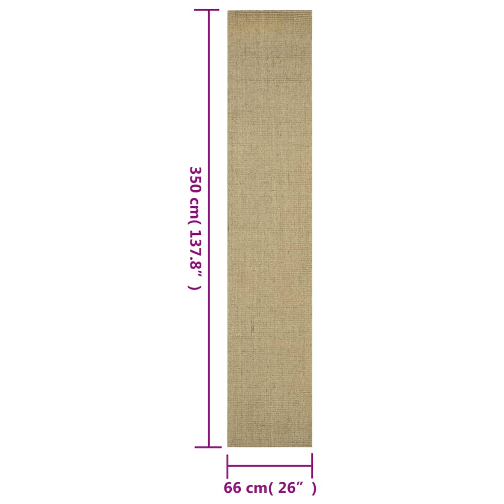 vidaXL Covor din sisal natural, verde, 66x350 cm vidaXL Covor din sisal natural, verde, 66x350 cm