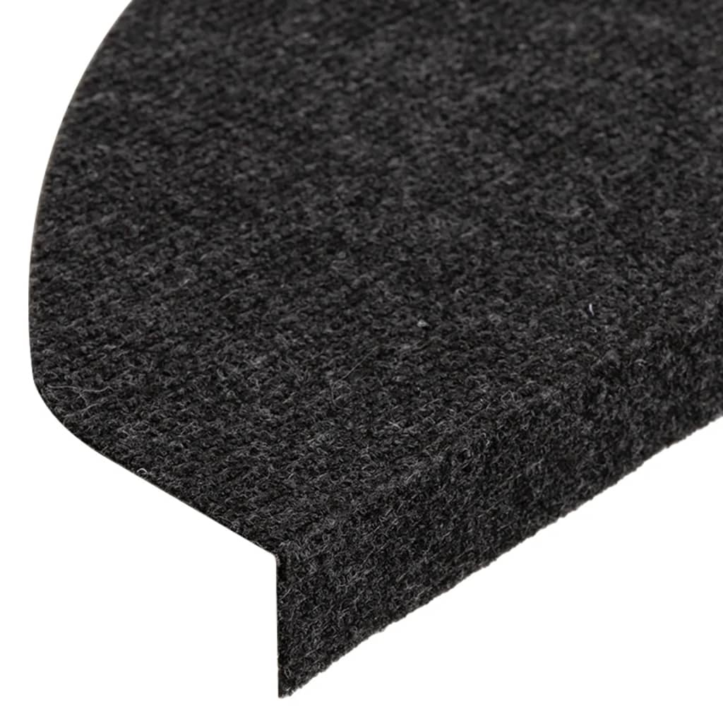 vidaXL Covorașe scări autoadezive, 15 buc.,negru, 65x22,5x3,5 cm