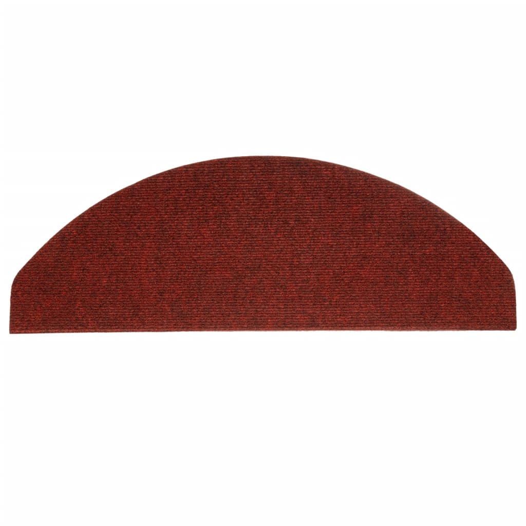 vidaXL Covorașe scări autoadezive, 15 buc., roșu, 65x22,5x3,5 cm