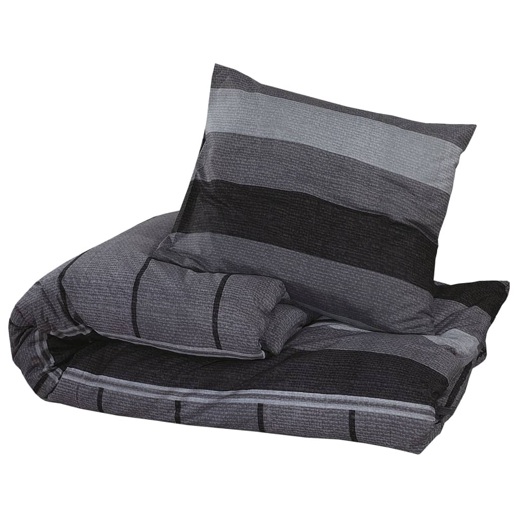 vidaXL Set cu husă de pilotă, gri închis, 155x220 cm, bumbac
