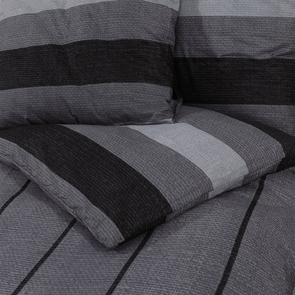 vidaXL Set cu husă de pilotă, gri închis, 155x220 cm, bumbac