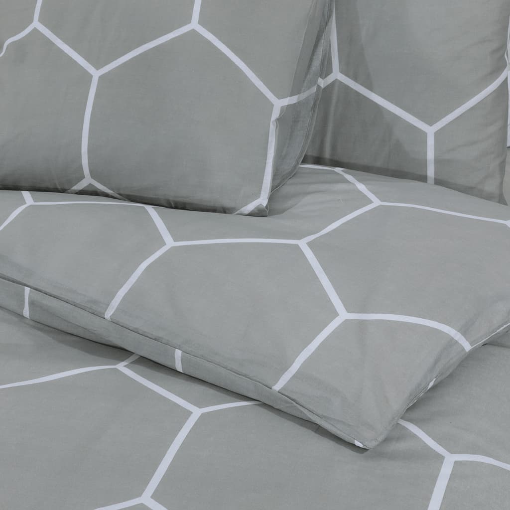 vidaXL Set cu husă de pilotă, gri, 200x220 cm, bumbac