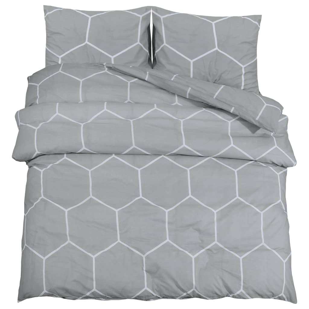 vidaXL Set cu husă de pilotă, gri, 260x220 cm, bumbac