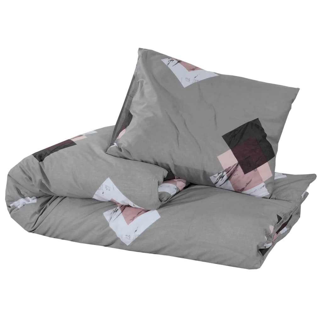 vidaXL Set cu husă de pilotă, gri, 260x220 cm, bumbac