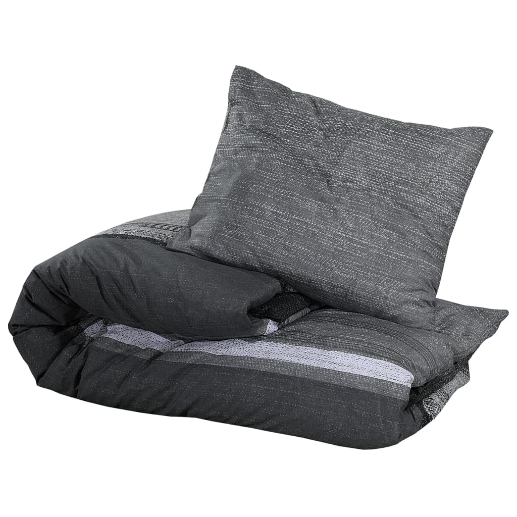 vidaXL Set cu husă de pilotă, gri închis, 200x200 cm, bumbac