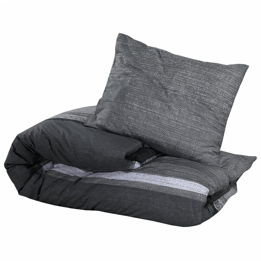 vidaXL Set cu husă de pilotă, gri închis, 260x240 cm, bumbac
