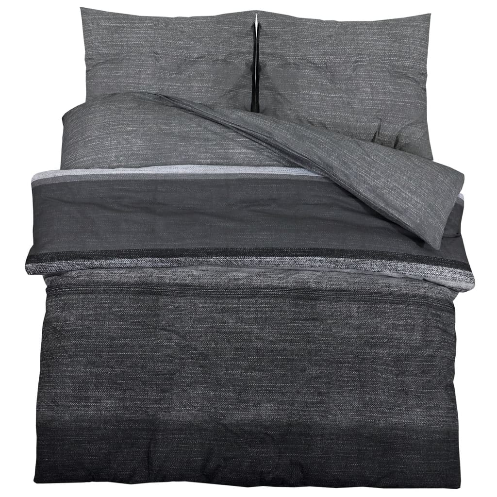 vidaXL Set cu husă de pilotă, gri închis, 200x220 cm, bumbac