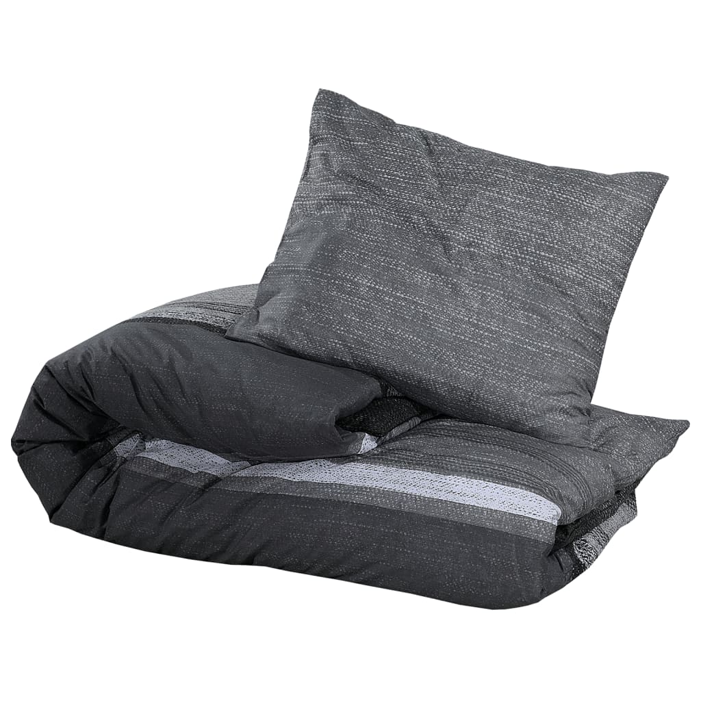 vidaXL Set cu husă de pilotă, gri închis, 140x200 cm, bumbac