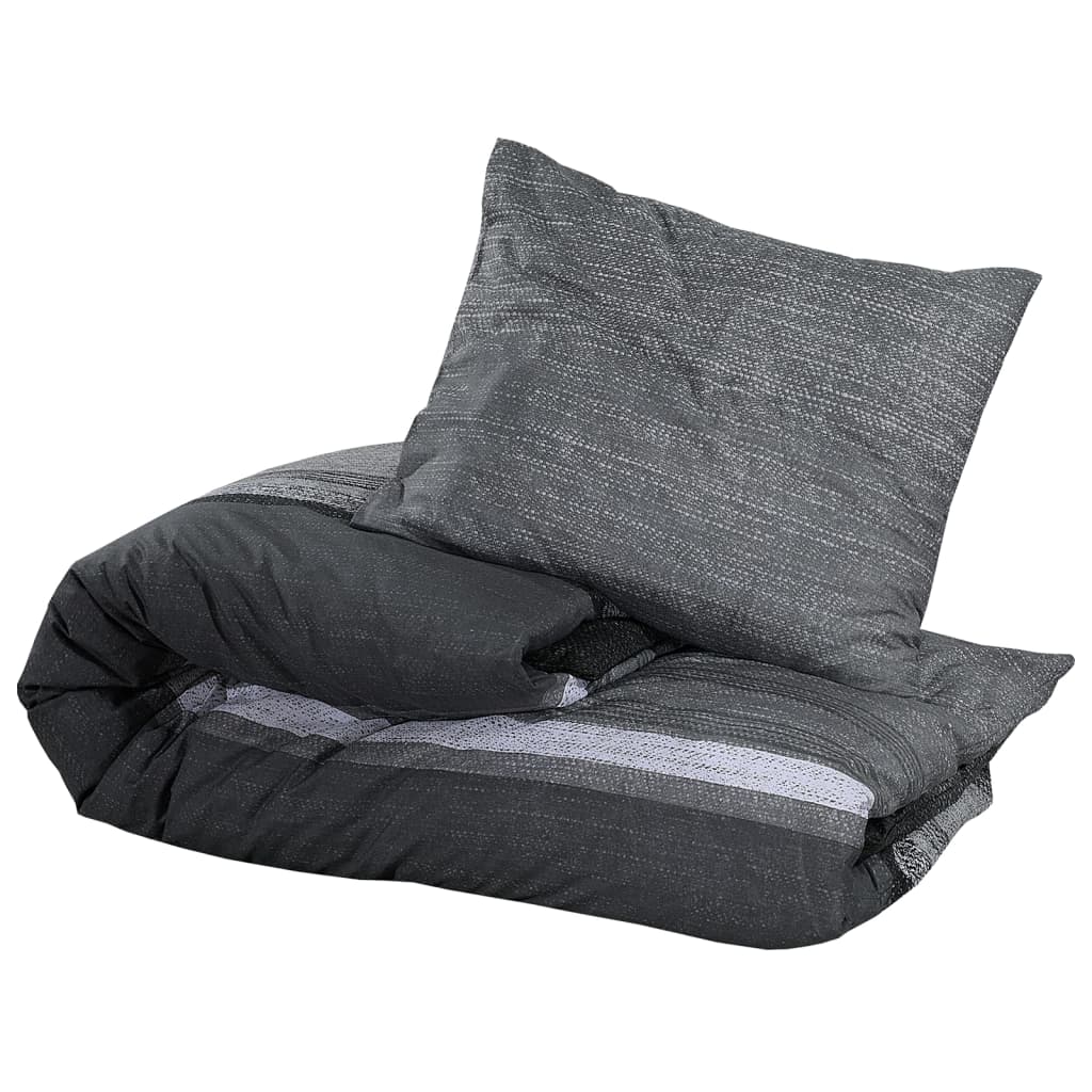 vidaXL Set cu husă de pilotă, gri închis, 225x220 cm, bumbac