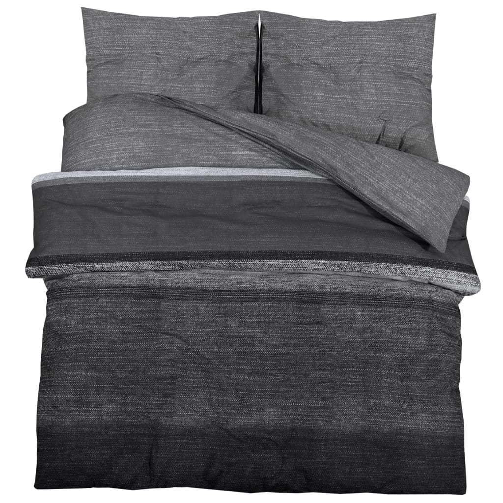 vidaXL Set cu husă de pilotă, gri închis, 260x220 cm, bumbac