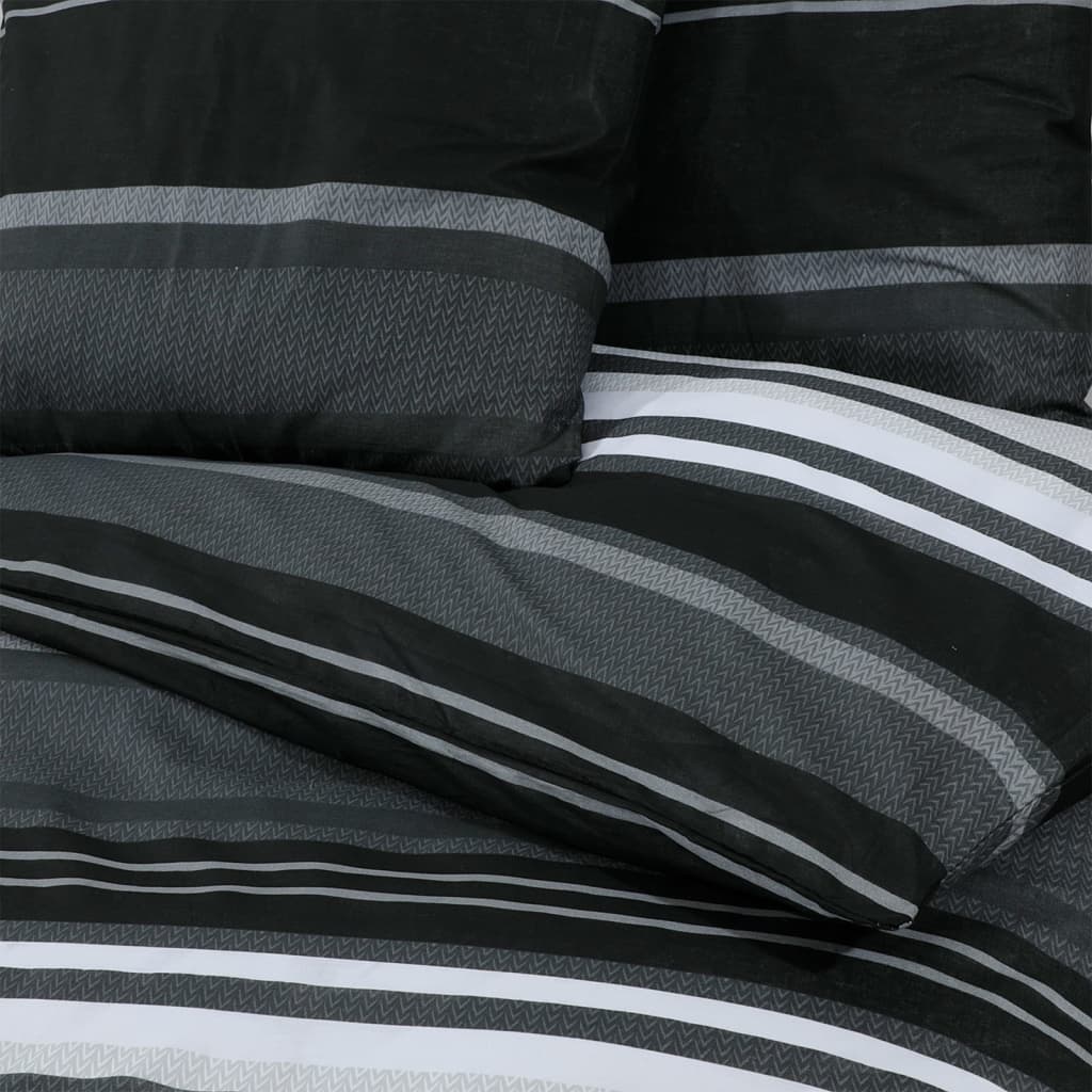 vidaXL Set cu husă de pilotă, negru și alb, 260x240 cm, bumbac